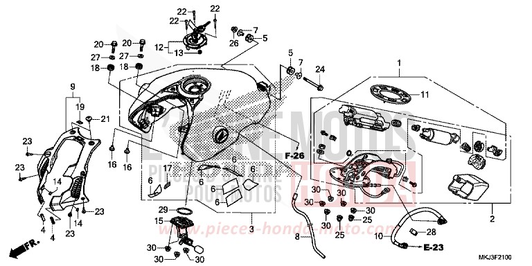 RESERVOIR A CARBURANT/POMPE A CARBURANT de CB1000R GRAPHITE BLACK (NHB01) 2018