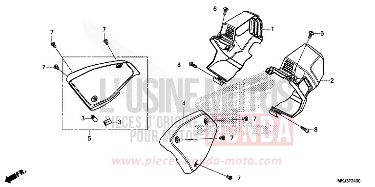 COUVERCLE LATERAL/GAINE DE CANALISATION de CB1000R GRAPHITE BLACK (NHB01) 2018