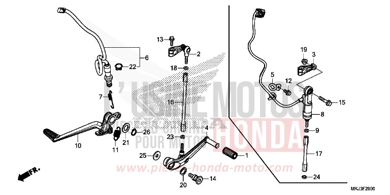 PEDALE de CB1000R GRAPHITE BLACK (NHB01) 2018