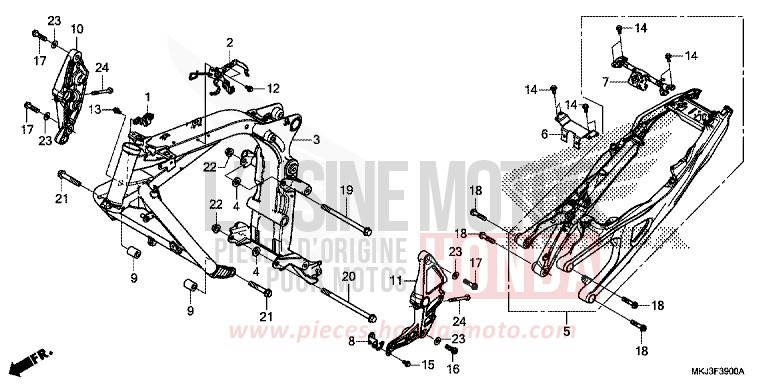CARROSSERIE DE CHASSIS de CB1000R GRAPHITE BLACK (NHB01) 2018