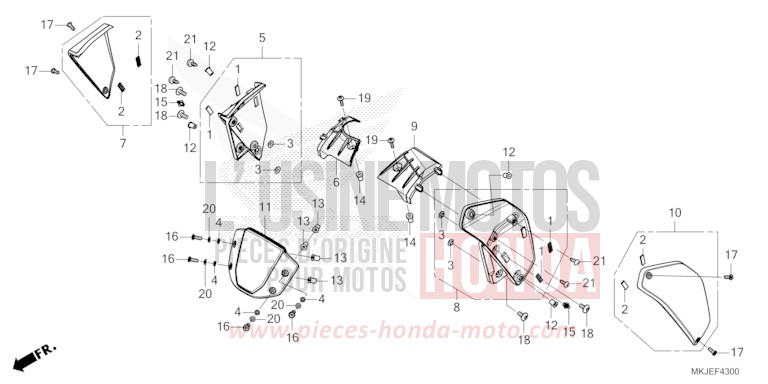 VISIERE DES INSTRUMENTS/BUSE de CB1000R MAT BALLISTIC BLACK METALLIC (NHA86) de 2021