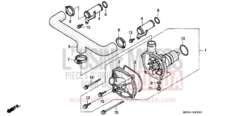 POMPE A EAU de Goldwing PHANTOM GRAY METALLIC (NH215) de 1993
