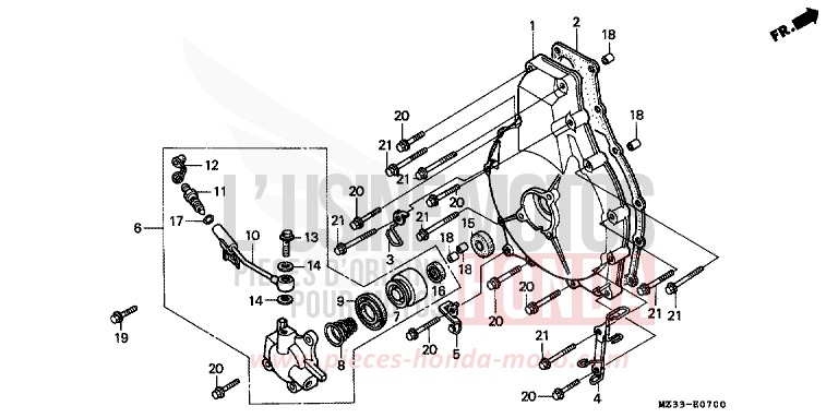 CARTER D'EMBRAYAGE de Goldwing PHANTOM GRAY METALLIC (NH215) de 1993