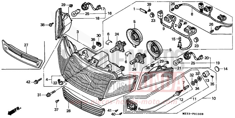 PROJECTEUR de Goldwing PHANTOM GRAY METALLIC (NH215) 1993