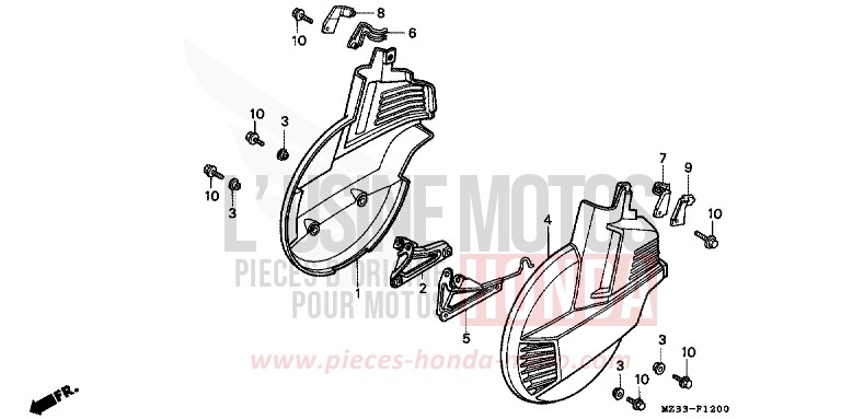 CHAPE DE ROUE AVANT de Goldwing PHANTOM GRAY METALLIC (NH215) de 1993