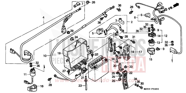 BATTERIE de Goldwing PHANTOM GRAY METALLIC (NH215) 1993