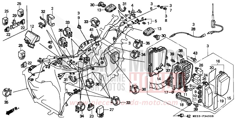 FAISCEAU DES FILS de Goldwing PHANTOM GRAY METALLIC (NH215) 1993