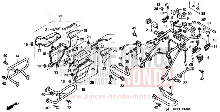PROTECTION DE MOTEUR de Goldwing PHANTOM GRAY METALLIC (NH215) 1993