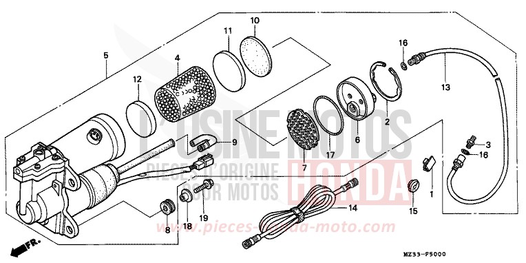 POMPE A AIR de Goldwing PHANTOM GRAY METALLIC (NH215) de 1993