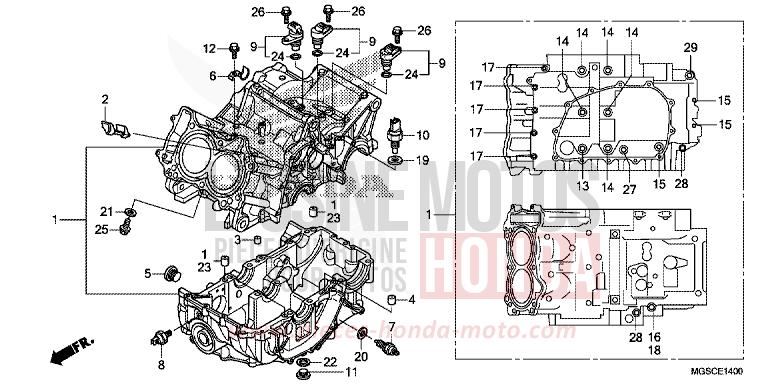 CARTER MOTEUR de Integra CANDY GRACEFUL RED-U (R151) 2012
