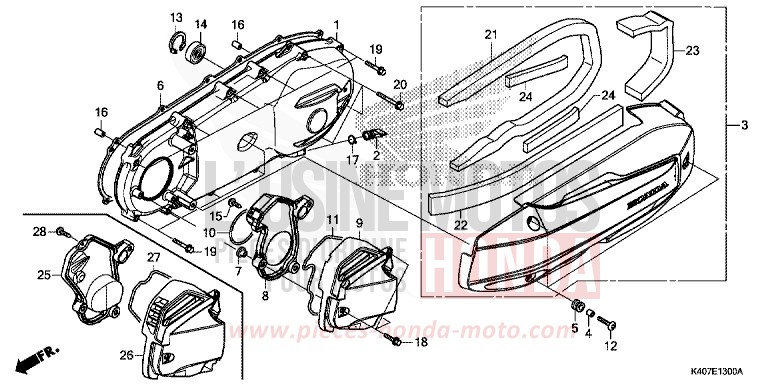 PANNEAU LATERAL GAUCHE de Forza MAT CYNOS GRAY METALLIC (NH312) de 2015