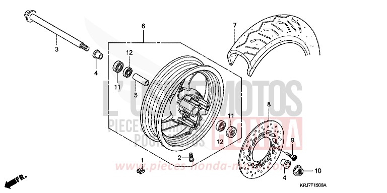 ROUE AVANT (FES125) (FES150) de S-Wing PEARL COOL WHITE (NHA16) 2010