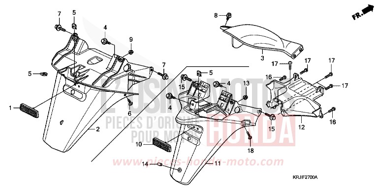 GARDE-BOUE ARRIERE de S-Wing PEARL NIGHTSTAR BLACK (NHA84) 2007