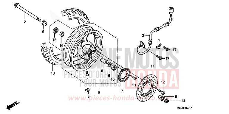 ROUE AVANT (FES125A) (FES150A) de S-Wing PEARL NIGHTSTAR BLACK (NHA84) 2007