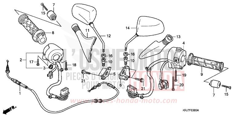 COMMUTATEUR/CABLE/MIROIR de S-Wing PEARL HARVEST GREEN (GY136) 2011