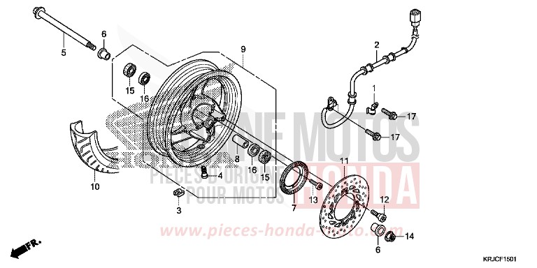 ROUE AVANT (FES125A) de S-Wing PEARL COOL WHITE (NHA16) de 2012