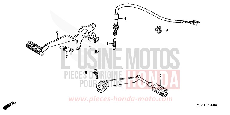 PEDALE DE FREIN/ PEDALE DE CHANGEMENT de CBF500 EMERGENCY RED METALLIC (R311) de 2006