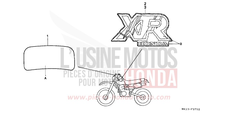 MARQUE/RAYURE de XR600R SHASTA WHITE (NH138H) de 1992