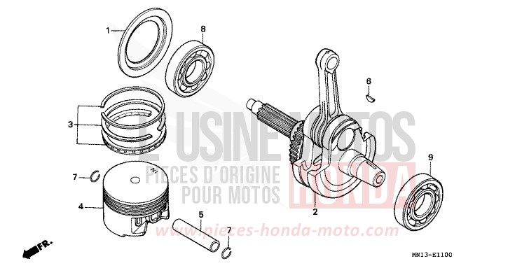 VILEBREQUIN/PISTON de XR600R FIGHTING RED (R134) de 1993
