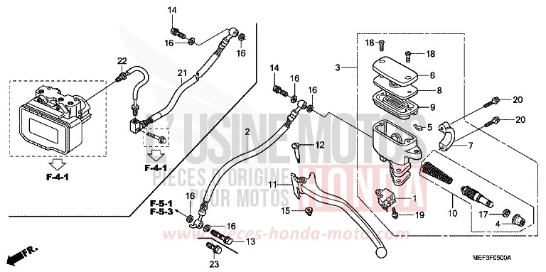 REAR BRAKE MASTERCYLINDER de SW-T400 PEARL COSMIC BLACK (NHA64) 2009