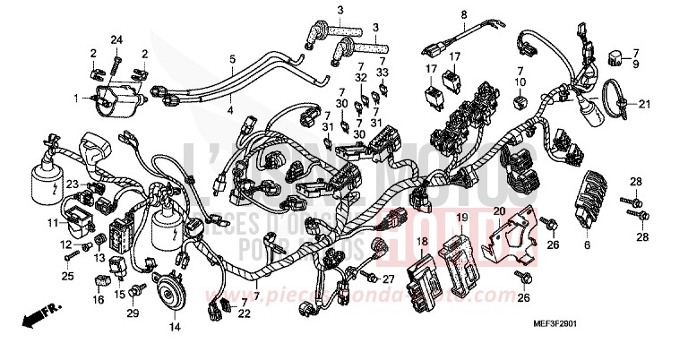 FAISCEAU DES FILS (FJS400D9/FJS400A) de SW-T400 SWORD SILVER METALLIC (NHA95) 2009