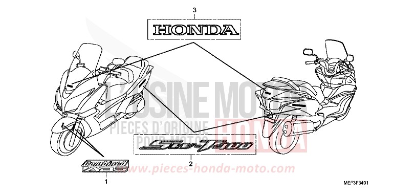 EMBLEME/MARQUE (FJS400D9/FJS400A) de SW-T400 SWORD SILVER METALLIC (NHA95) 2009