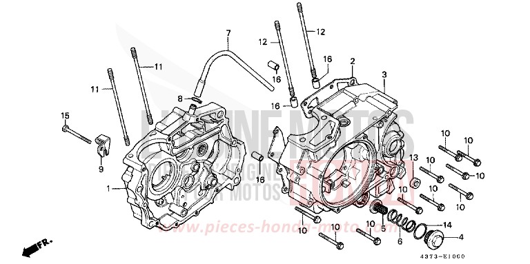 CARTER MOTEUR de XL125S NOIR (NH1) 1981