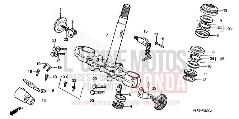 TIGE DE DIRECTION de XL125S HELIOS RED (R33) 1981