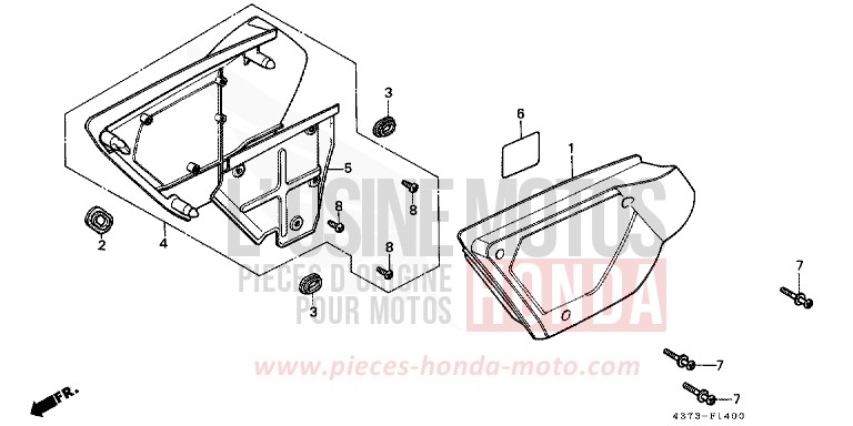 COUVERCLE LATERAL (XL125SZ/A/B/C) de XL125S NOIR (NH1) 1987