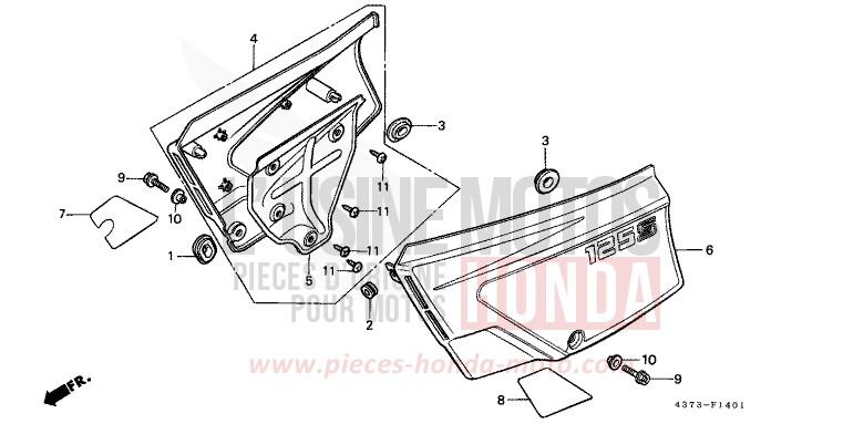 COUVERCLE LATERAL (XL125SD/F/H/L) de XL125S NOIR (NH1) 1987