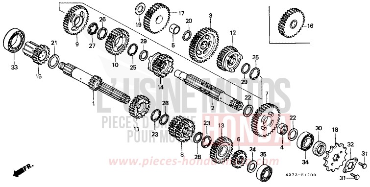 BOITE DE VITESSES de XL125S CORTINA WHITE (NH111) 1987