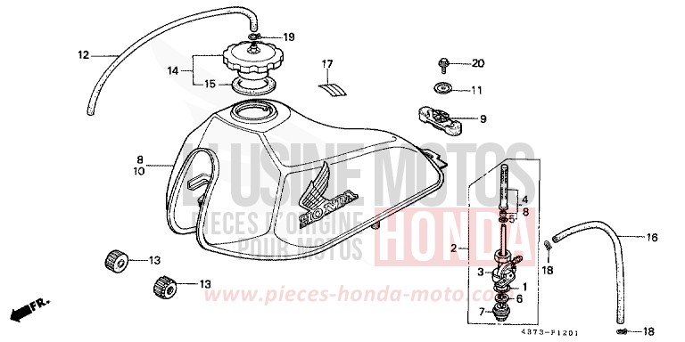 RESERVOIR A CARBURANT (XL125SD/F/H/L) de XL125S CORTINA WHITE (NH111) 1987