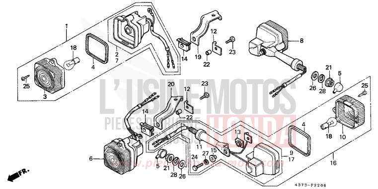 CLIGNOTANT (7) de XL125S FIGHTING RED (R134) 1987