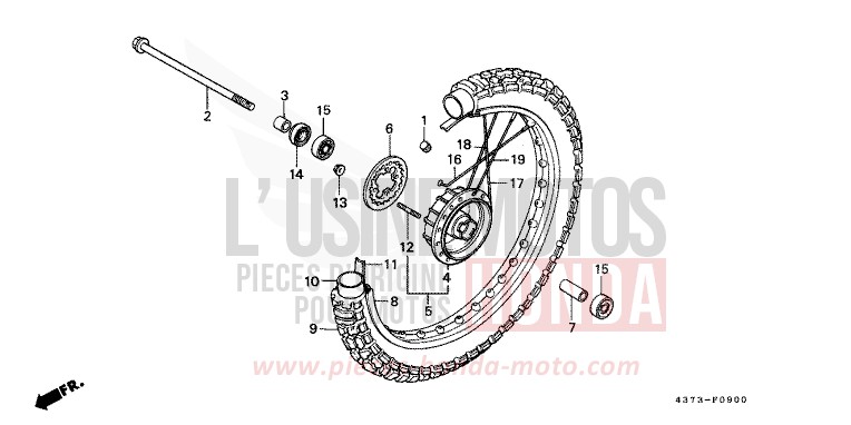 ROUE AVANT de XL125S FLASH RED (R119) 1987