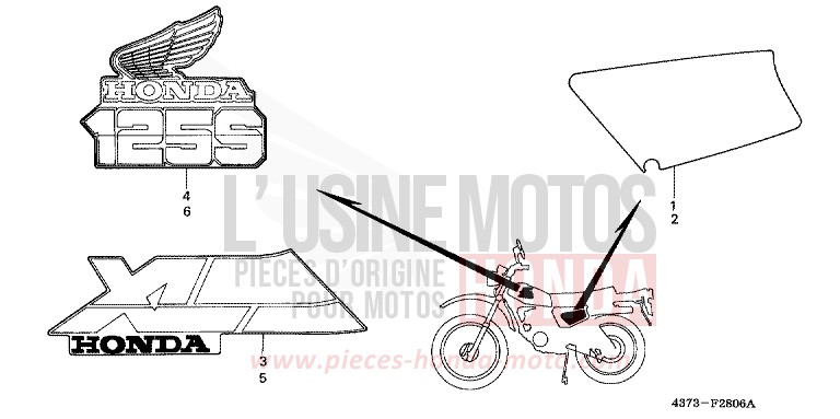 MARQUE (XL125SF/H) de XL125S MONZA RED (R110) 1987