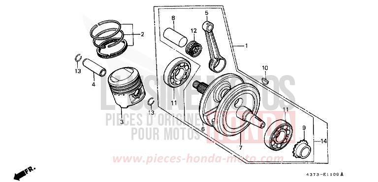 VILEBREQUIN/PISTON de XL125S FLASH RED (R119) 1979