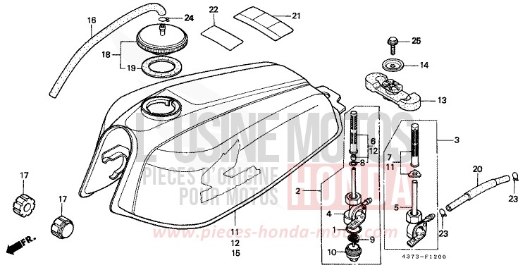 RESERVOIR A CARBURANT (XL125SZ/A/B/C) de XL125S HELIOS RED (R33) 1979