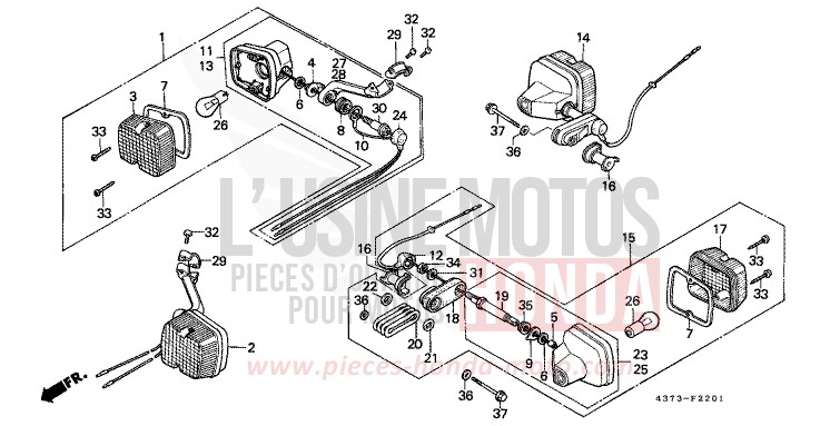 CLIGNOTANT (2) de XL125S MONZA RED (R110) 1979