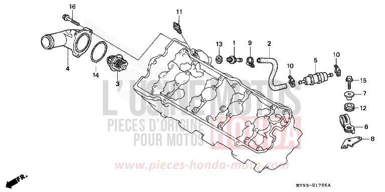 THERMOSTAT de CBR600F ROSS WHITE (NH196K) 1992