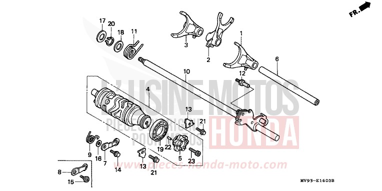 BARILLET DE SELECTION de CBR600F ROSS WHITE (NH196IA) de 1993