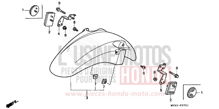 AILE AVANT (CBR600FS/3S/T/3T/SET) de CBR600F NOIR (NH1K) de 1995