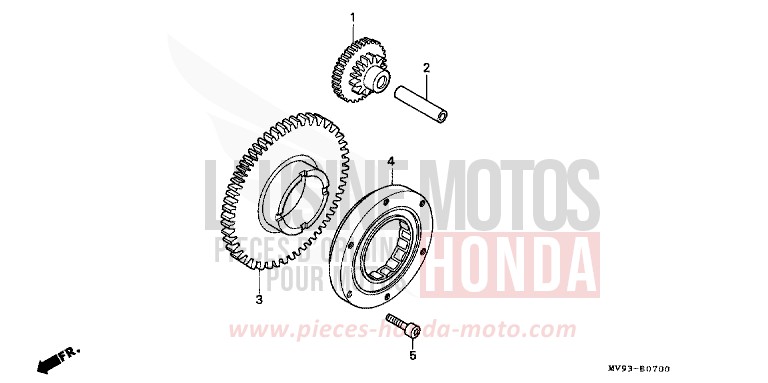 EMBRAYAGE DE DEMARRAGE de CBR600F ROSS WHITE (NH196K) 1995