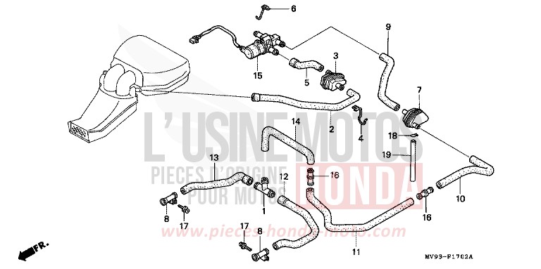 VALVE SOLENOIDE (CBR600FS/3S/T/3T/SET) de CBR600F ROSS WHITE (NH196K) de 1995