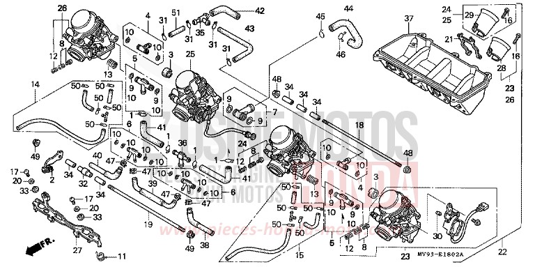 ENS. DE CARBURATEUR (CBR600FS/3S/T/3T/SET) de CBR600F ROSS WHITE (NH196K) 1996