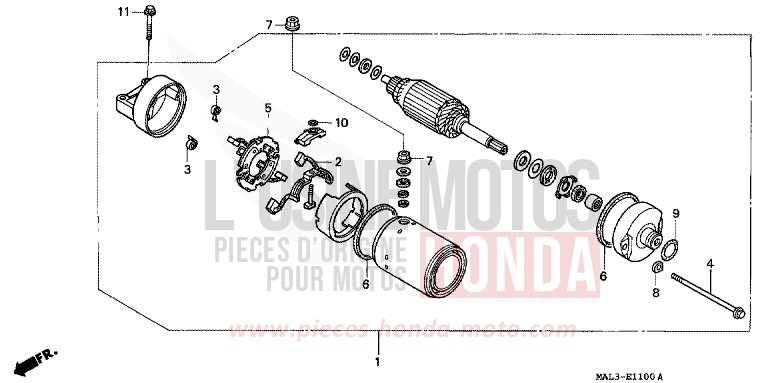 MOTEUR DE DEMARRAGE de CBR600F NOIR (NH1N) de 1997