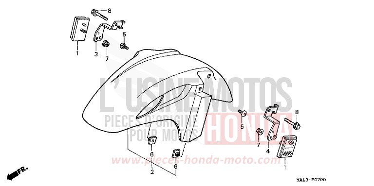 AILE AVANT de CBR600F NOIR (NH1N) de 1997