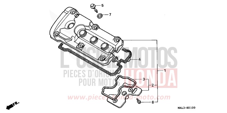 COUVERCLE DE CULASSE de CBR600F SPARKLING RED (R127A) de 1997