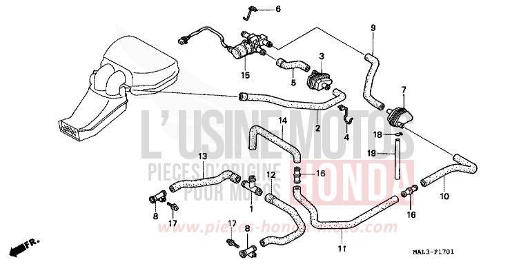 VALVE SOLENOIDE de CBR600F SPARKLING RED (R127A) de 1997