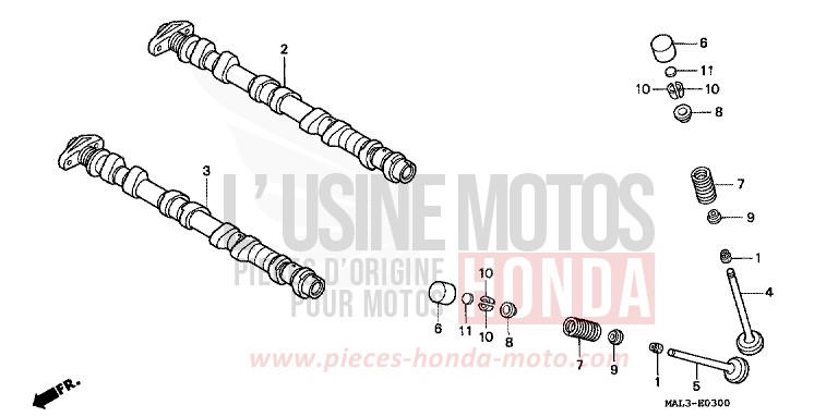 ARBRE A CAMES/SOUPAPE de CBR600F TITANIUM METALLIC (YR183Q) de 1997