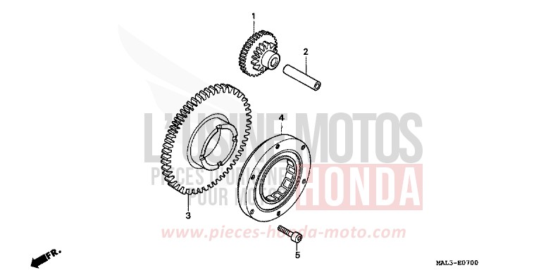 EMBRAYAGE DE DEMARRAGE de CBR600F NOIR (NH1N) 1998
